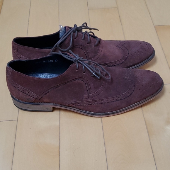 John Varvatos Handmade Suede Brouge Oxford Wingtip - Picture 4 of 7